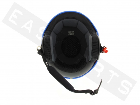 Helm Jet VESPA Essential Neon Rot & Azurblau